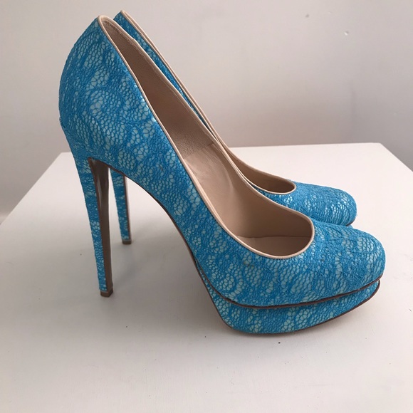 Shoes - NICHOLAS KIRKWOOD BLUE LACE HEELS